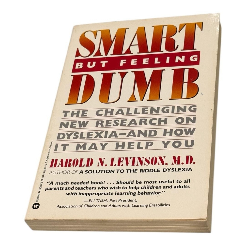 Smart But Feeling Dumb Harold N Levinson Dyslexia Research Book Softcover Warner